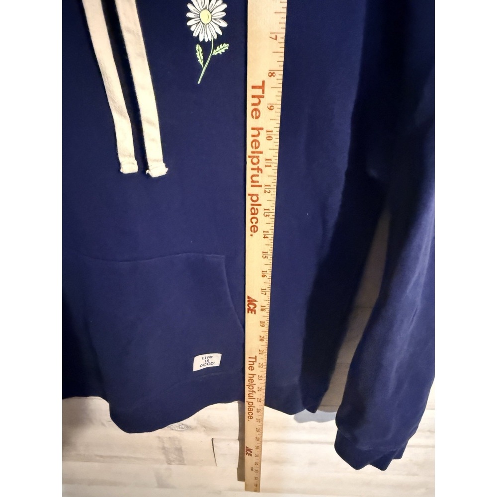 Life Is Good Women's Blue Daisy Flower Hoodie Size Medium Fast Shipping - Picture 5 of 6